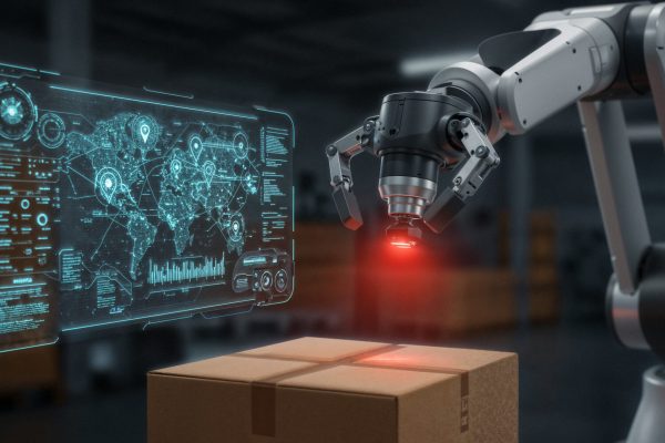 robotic-arm-scanning-package-smart-warehouse
